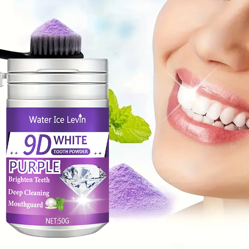 Teeth Whitening Singapore - 9D White Purple Toothpowder. Brighten Teeth,