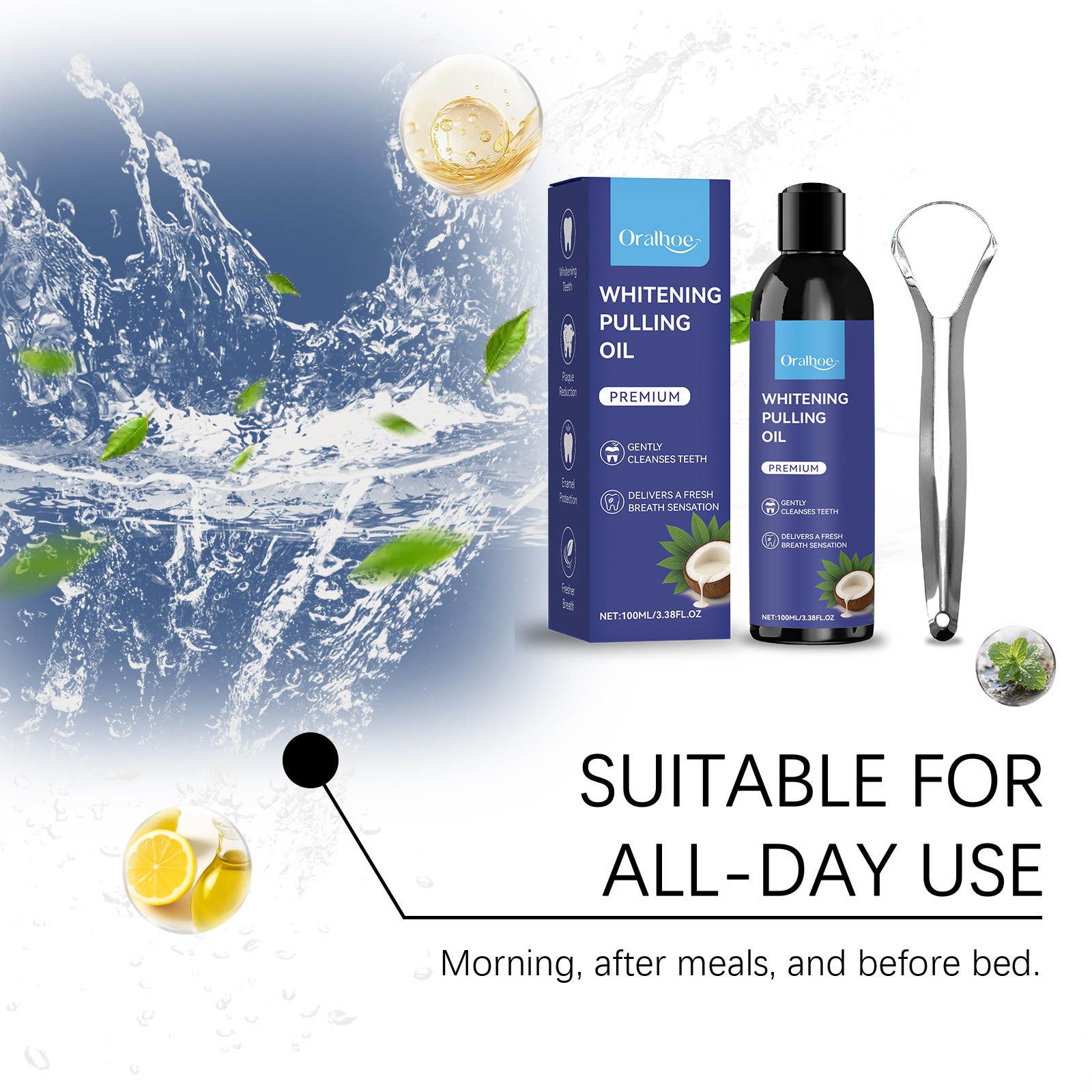 ORALHOE Whitening Pulling Oil  - Teeth Whitening Oil Pulling 리뷰 및 가격