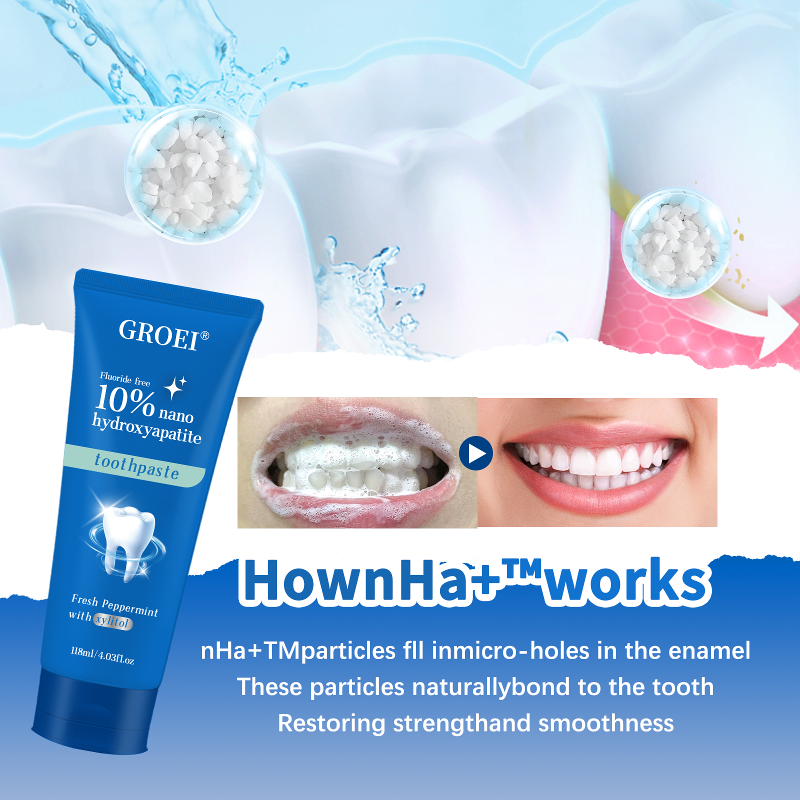 Hydroxyapatite Toothpaste Refr - Teeth Whitening Thailand 리뷰 및 가격